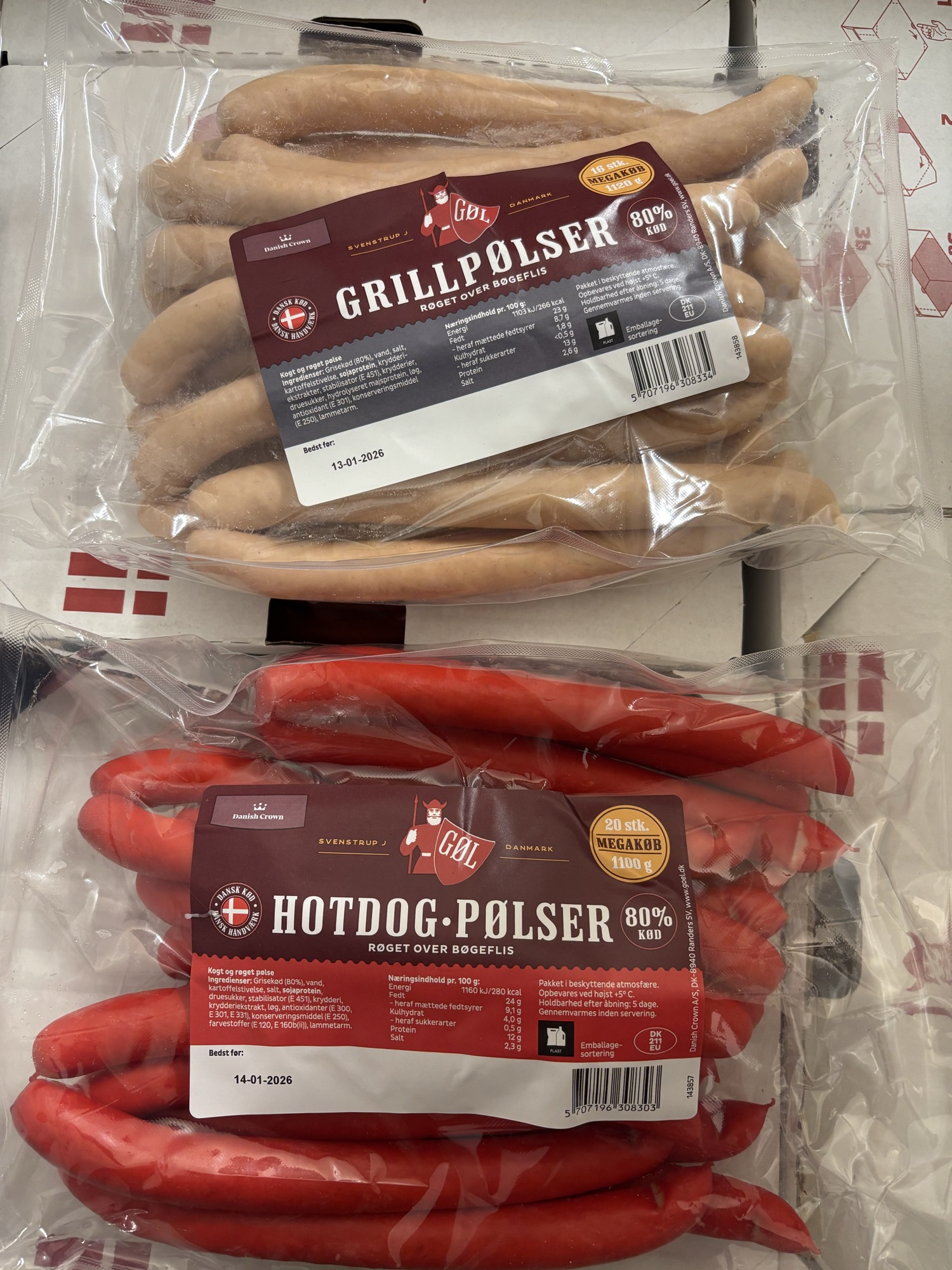 1 pakke Gøl MEGA KØB pølser