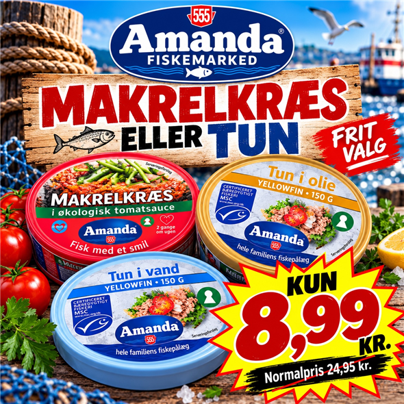 1 dåse Amanda fiskemarked