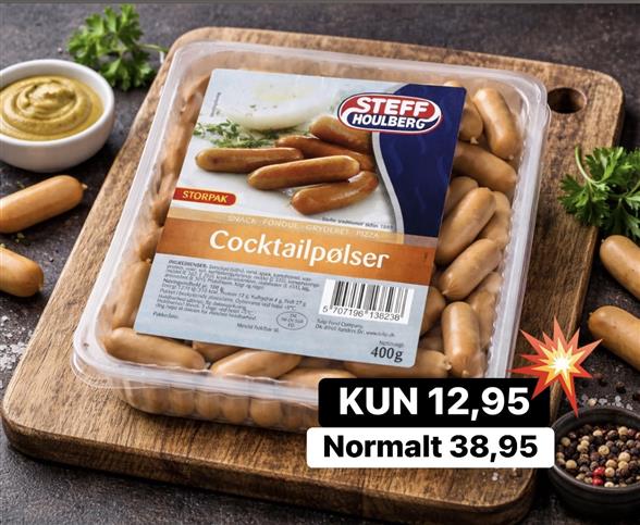 1 pakke Steff houlberg Cocktail pølser