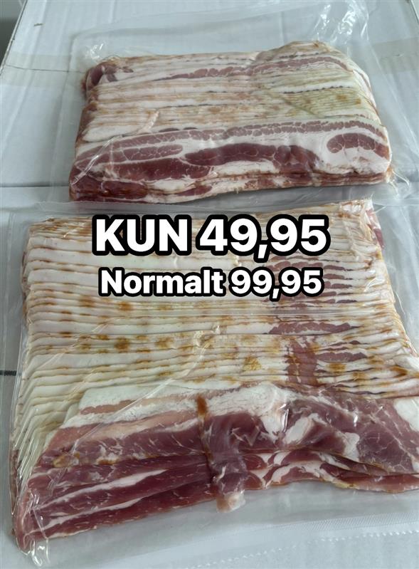 1 pakke Bacon i skiver
