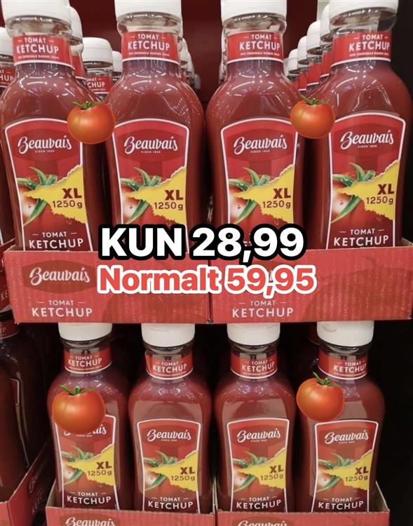 1 flaske Beauvais tomat ketchup