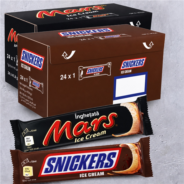 1 kasse Mars&Snickers is