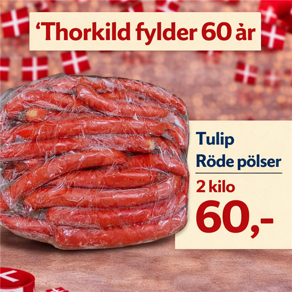 1 kasse Røde Hotdogpølser