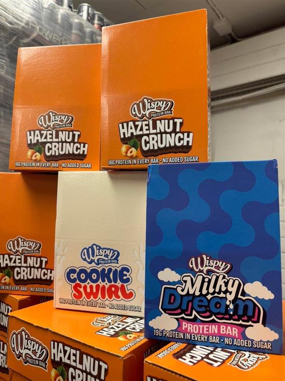 1 kasse Wispy protein bars