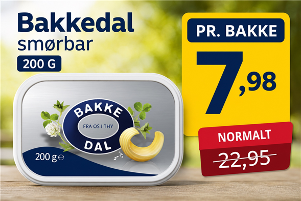 1 bakke Bakkedal smørbar