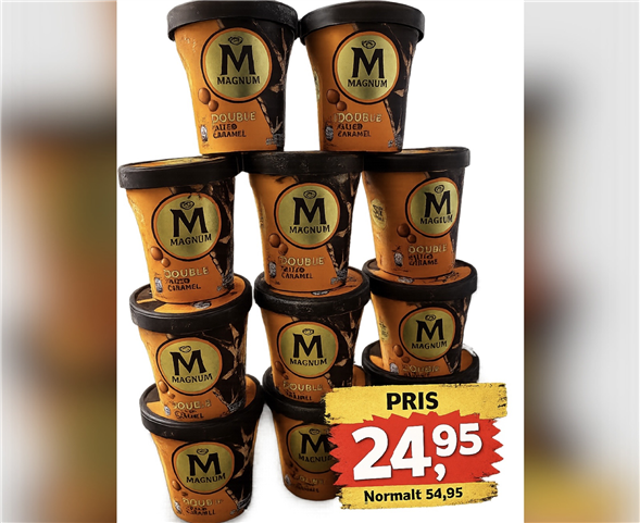 1 bæger Magnum Double Salted Caramel is