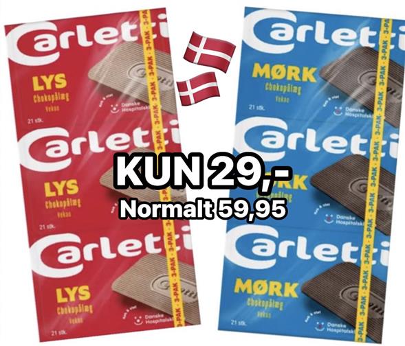 1 pakke Carletti pålægschokolade