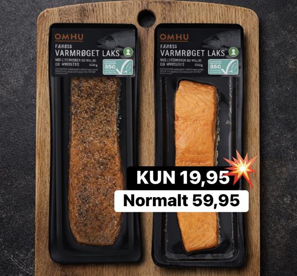 Omhu varmrøget Laks