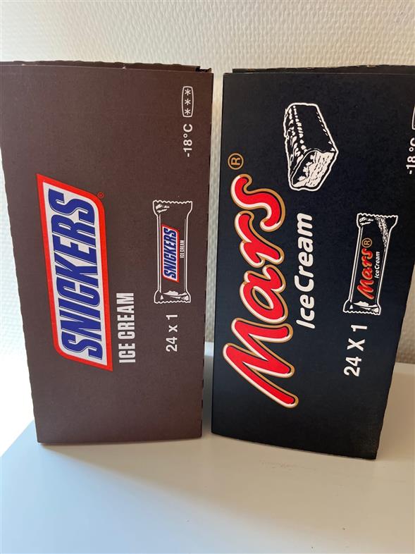 1 kasse Mars/snickers is