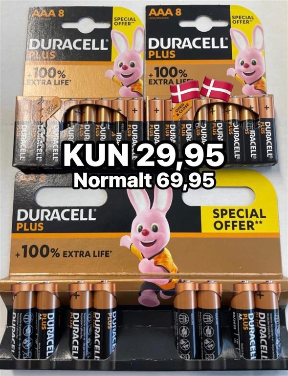 1 pakke Duracell batterier