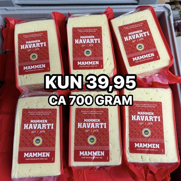 1 stykke Mammen havarti ost