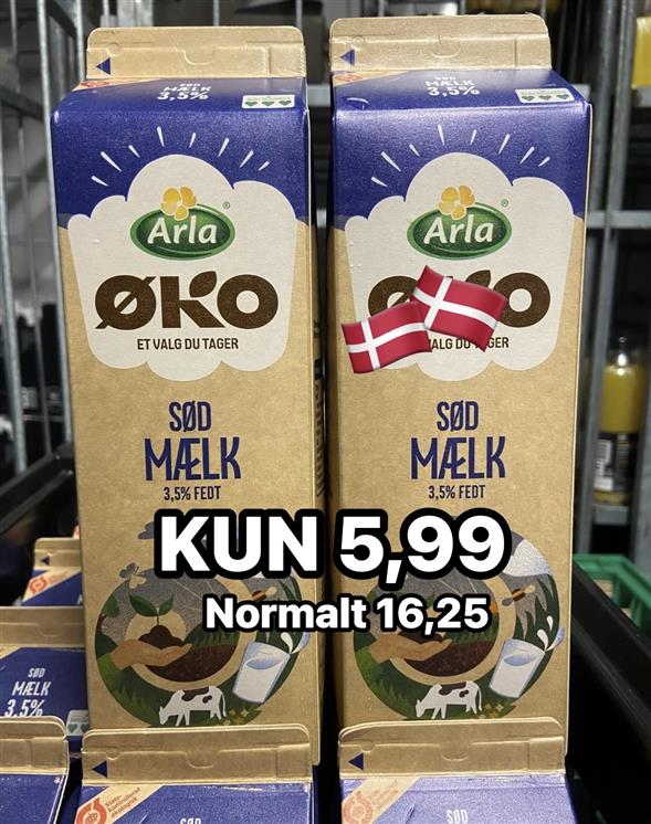 1 liter Økologisk sødmælk