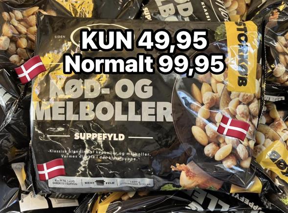 1 pose Mou Kød- og melboller