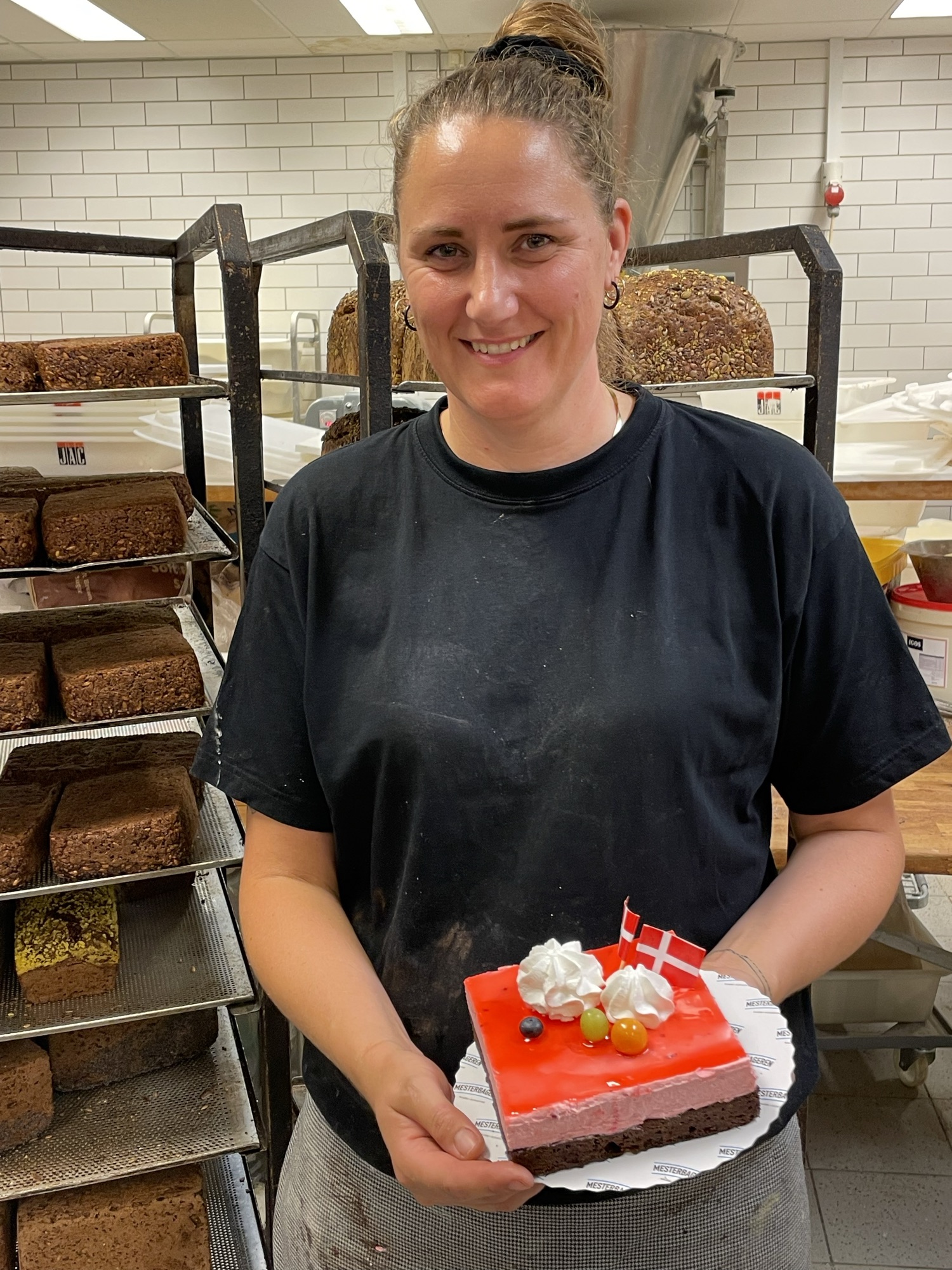 1 x Brownie m/hindbærmousse