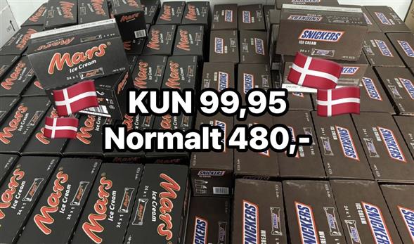 1 kasse Mars eller Snickers is