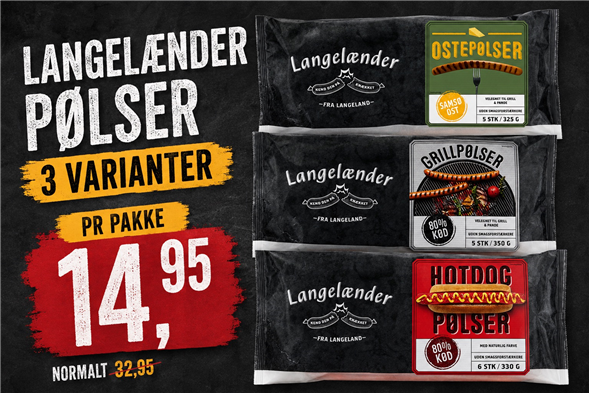 1 pakke Langelænder pølser