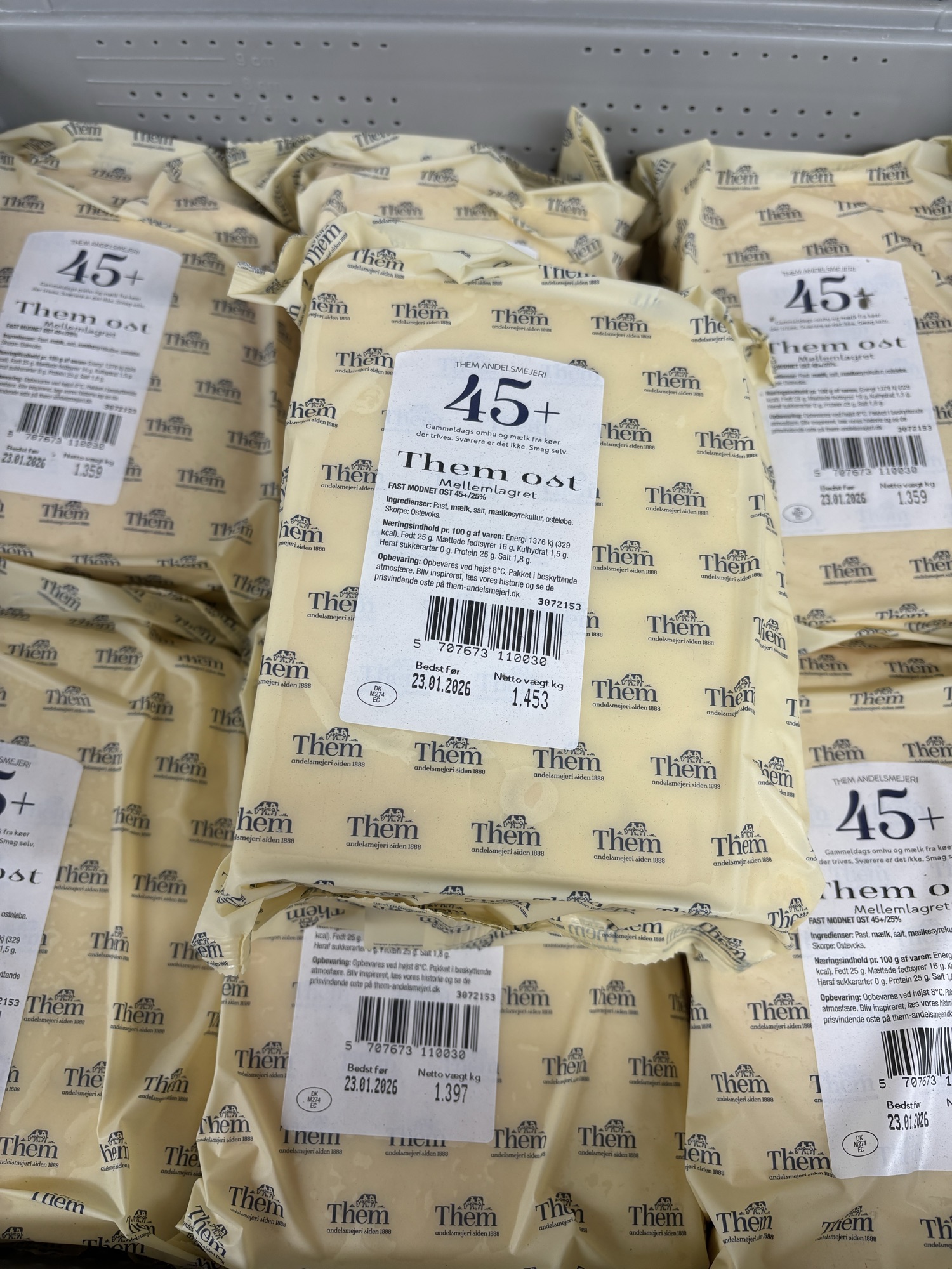 1 stykke Them Mellemlagret ost