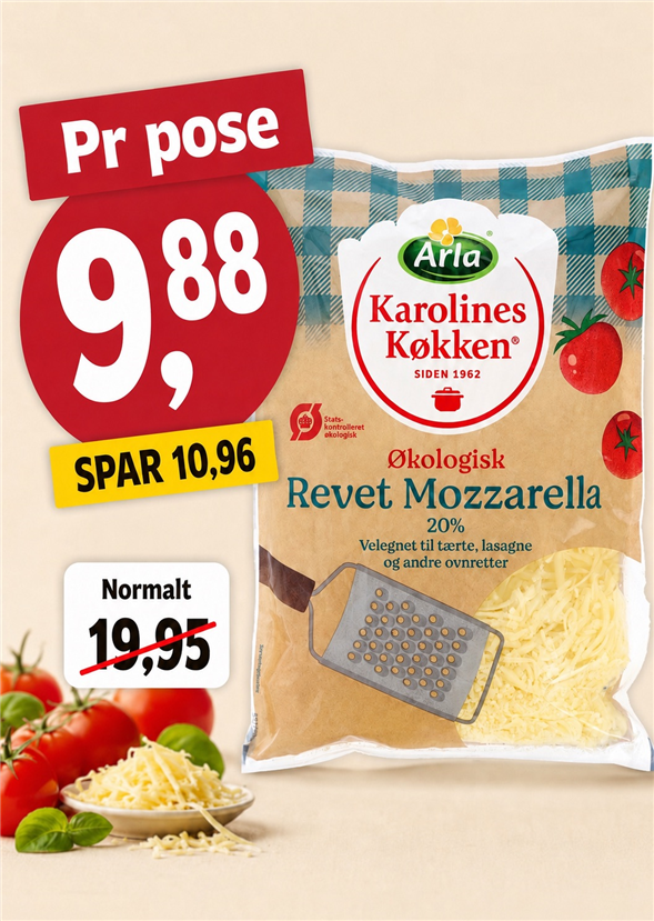 1 pose Revet Mozzarella ost