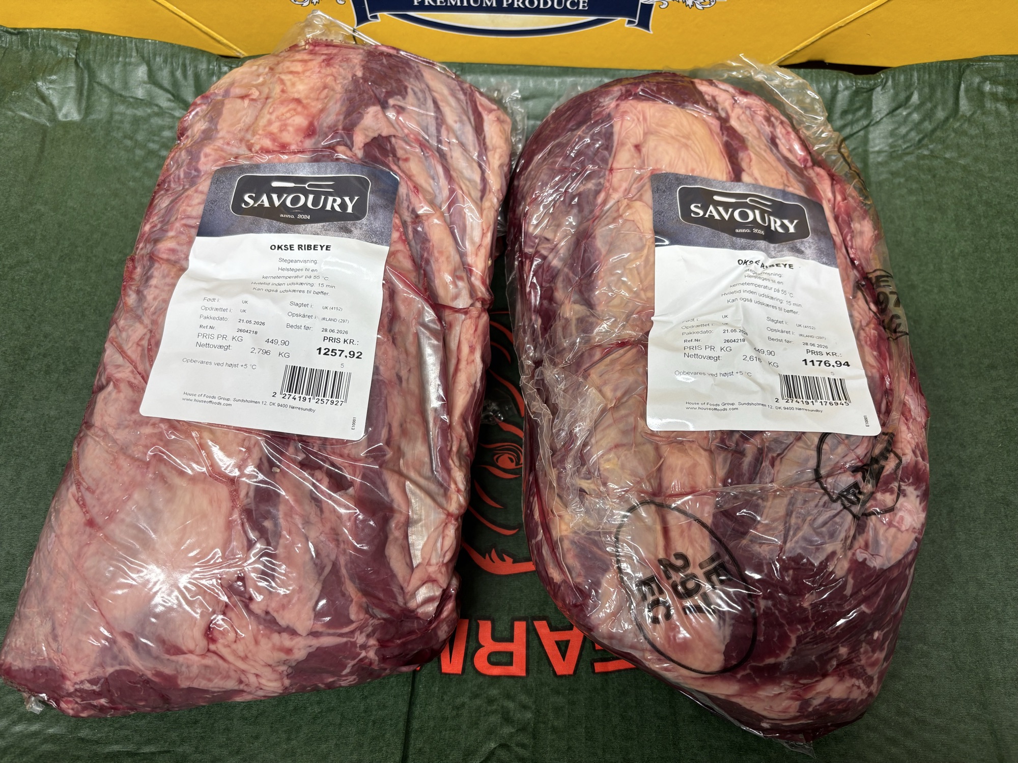 Fersk okse rib Eye
