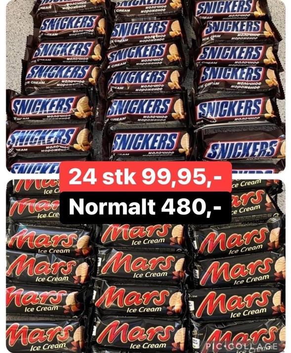 1 kasse Mars&Snickers