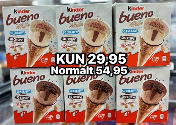 1 pakke Kinder Bueno isvafler