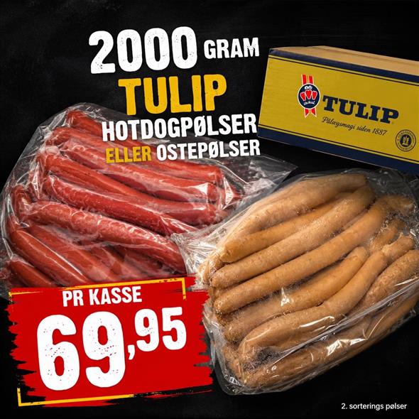 1 kasse 2 kilo Pølser