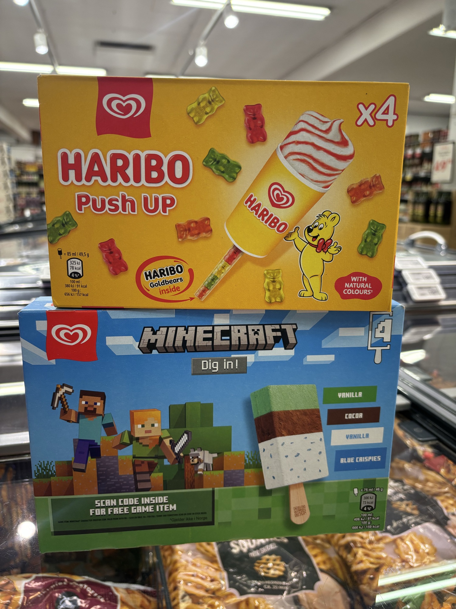 1 pakke Minecraft eller Haribo is
