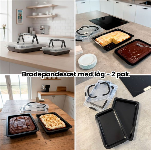 Bradepandesæt med låg