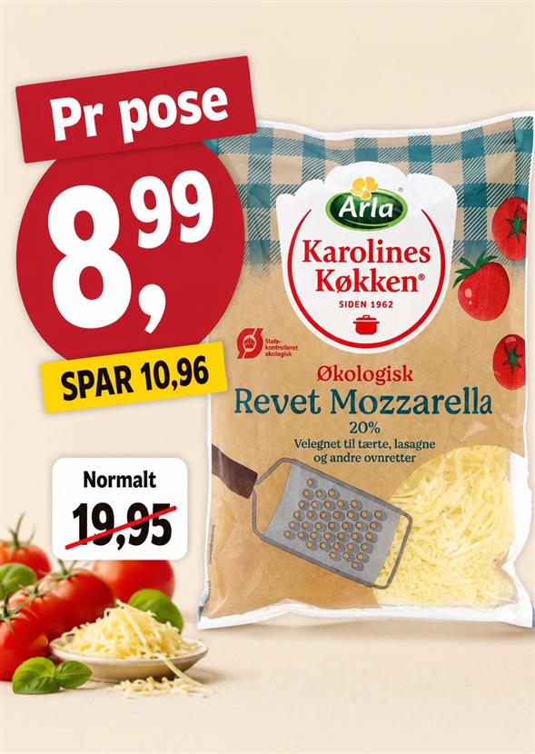 1 pose Revet Mozzarella ost