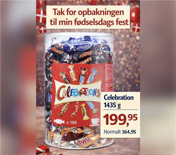 1 x Celebration chokolade