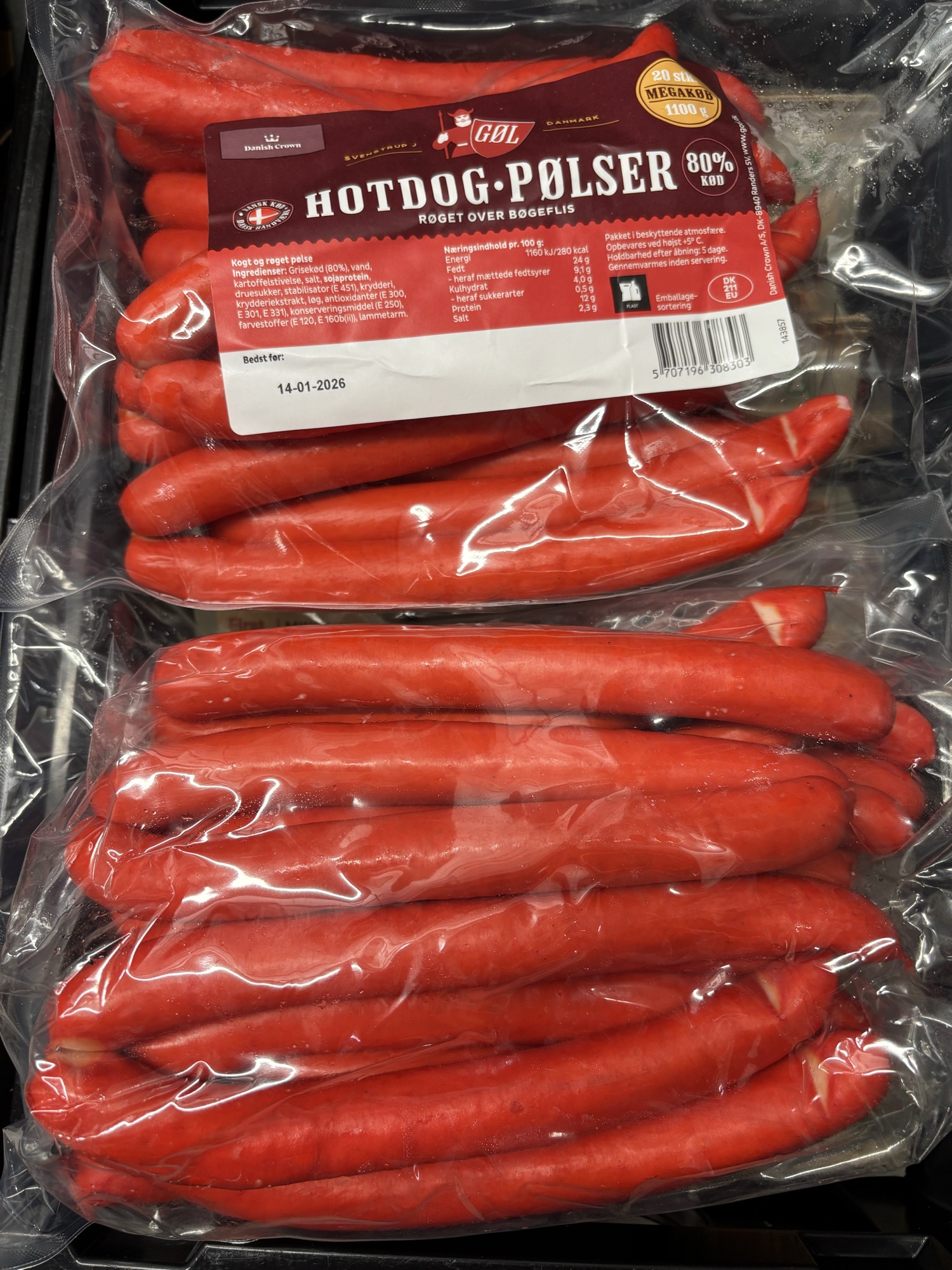 1 pakke Gøl Hotdogpølser MEGA KØB
